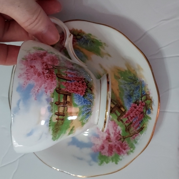 Queen Anne Meadowside Teacup&Saucer England Fine Bone China,Multicolors GUC - Picture 1 of 10